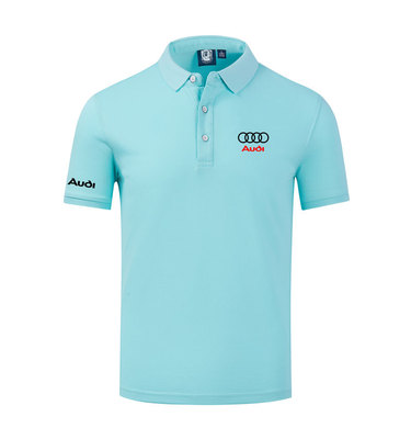 2022 Polo Audi Homme Manches Courtes Couleur Unie Coton Slim Fit